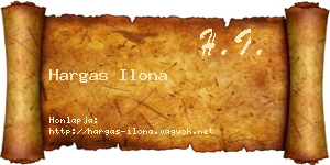 Hargas Ilona névjegykártya